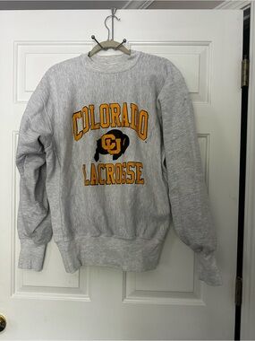 Colorado Lacrosse Gray Crew Sweatshirt with Gold Logo